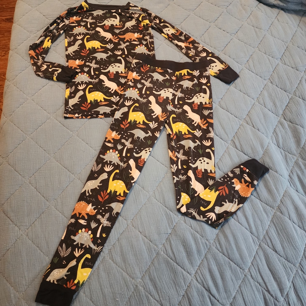 SOLD Little Sleepies Dinosaur Pajama Set - Black and Yellow